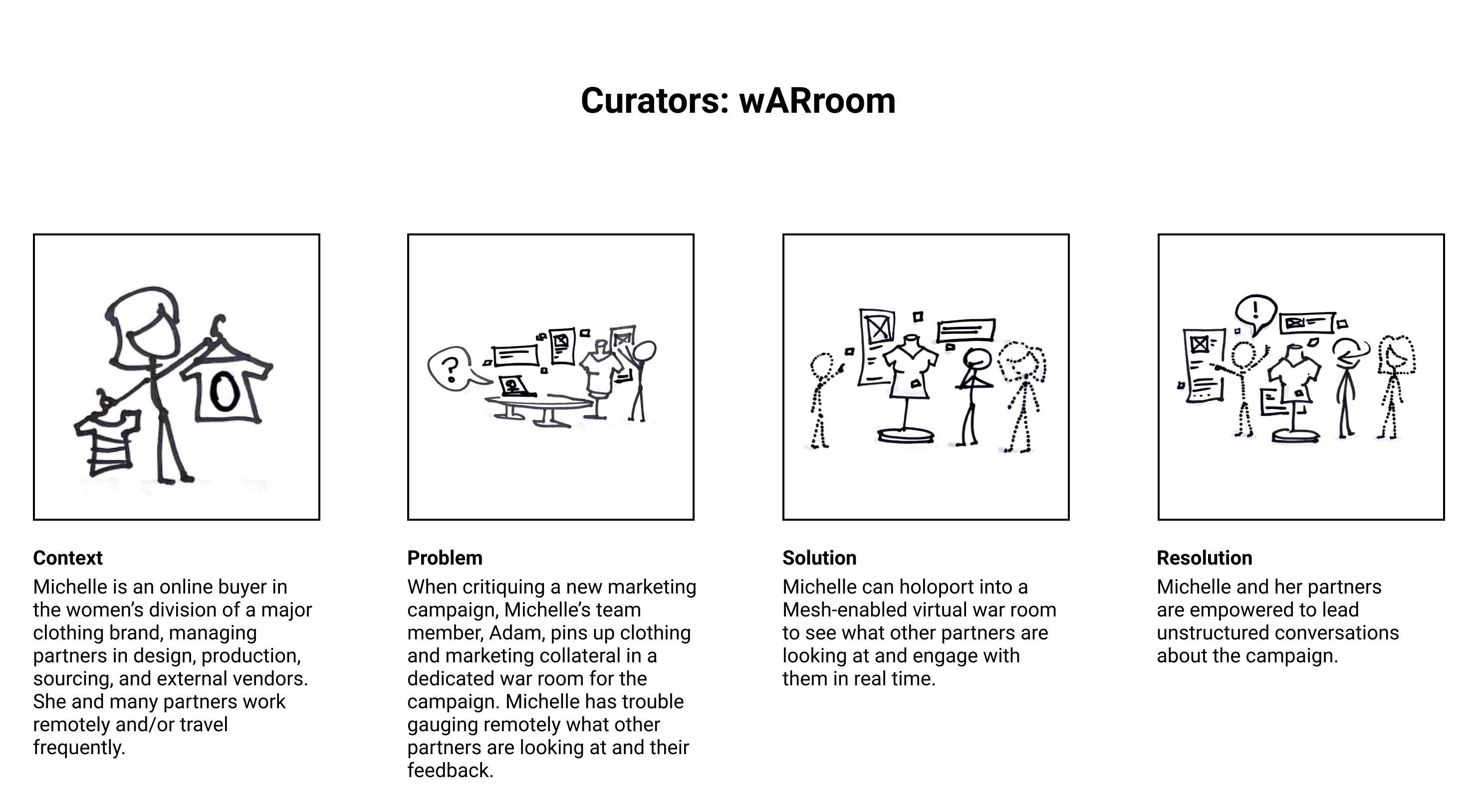 Curators can use a war room to sync work immersively with colleagues